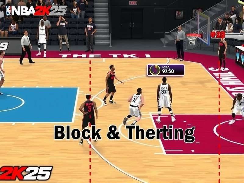 NBA 2K25 Block Guardian gameplay screenshot showing defensive action