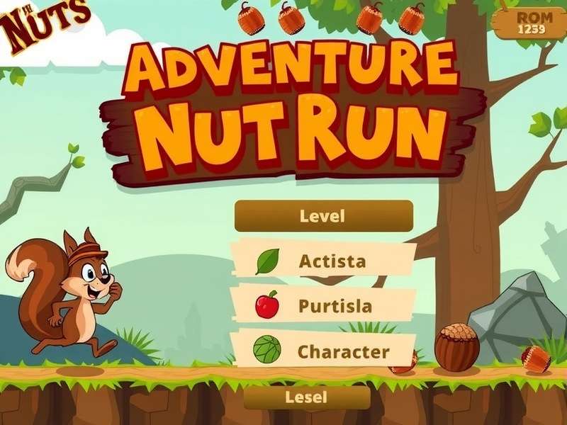 Adventure Nut Run level selection screen showing different environments