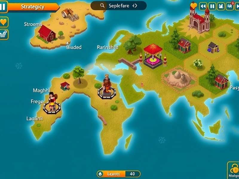 Karnataka Kingdom Quest gameplay screenshot showing strategic map and character interface