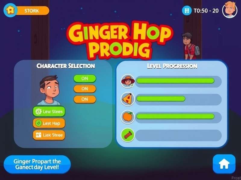 Ginger Hop Prodigy level progression interface