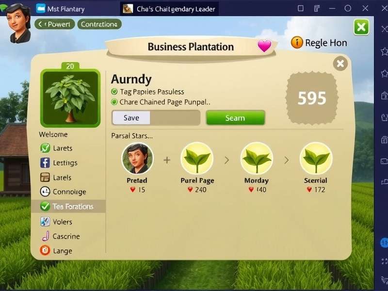 Chai Legendary Leader gameplay screenshot showing tea plantation management
