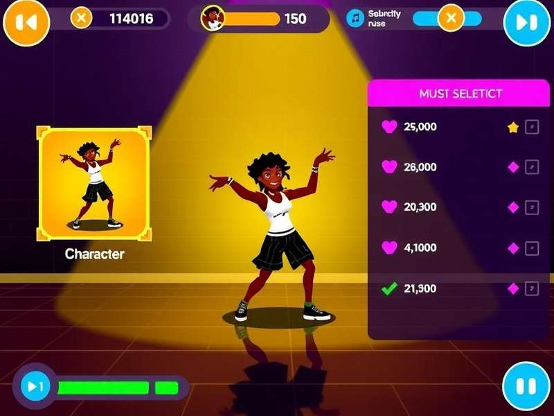 Gully Dance Dynamos character selection screen