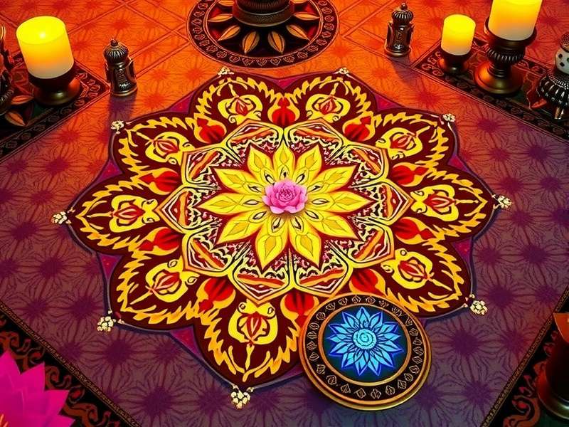 Cultural elements in Divine Lotus Mandala showcasing Indian spirituality