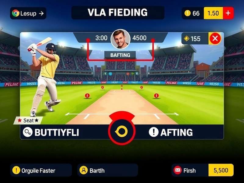 Elite Cricket Bolt gameplay screenshot showing batting interface