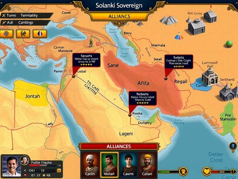 Solanki Sovereign Strife diplomatic interface showing alliance options