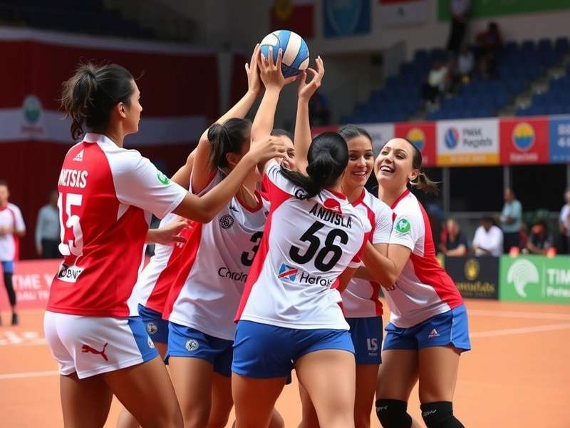 Handball Gladiators India women's team celebration