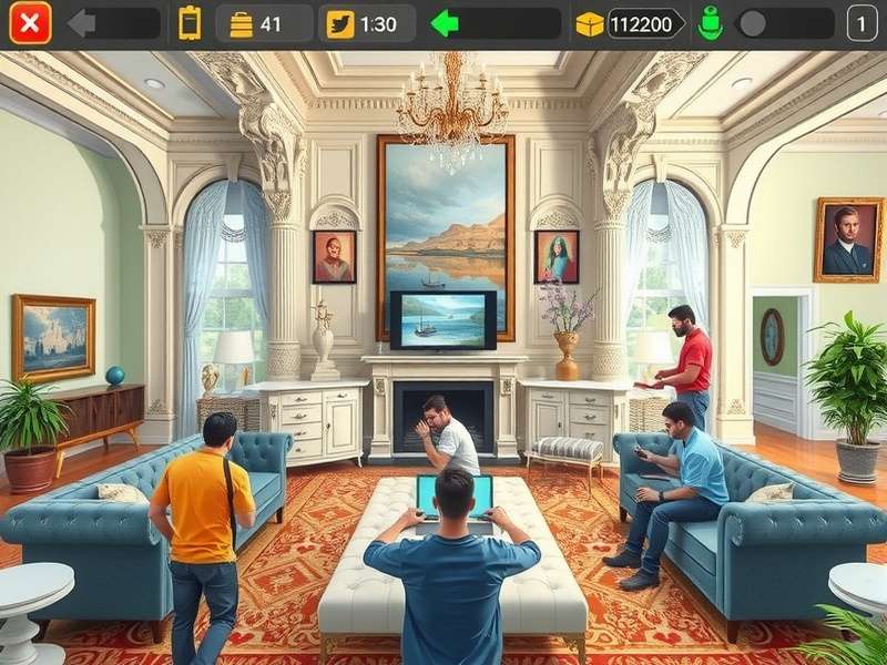 Elegant Mansion Creator interior design view showing detailed room customization
