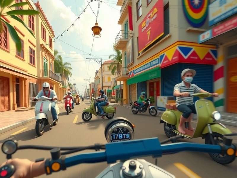 Safari Scooty Blitz diverse environments from cities to countryside