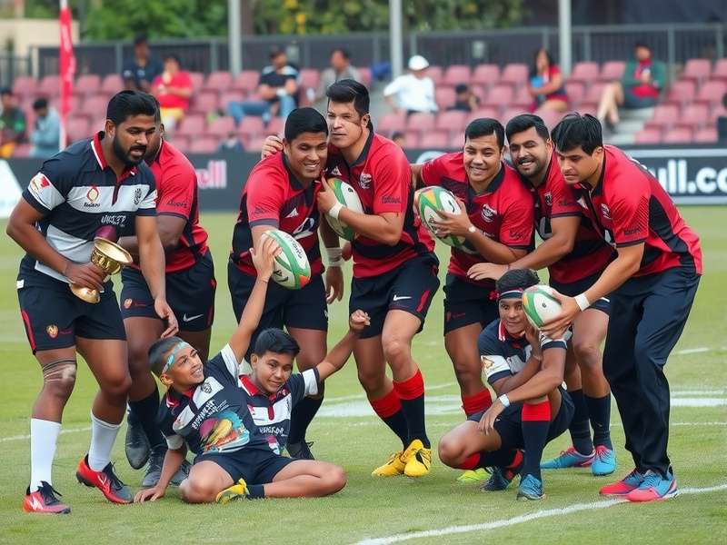 Bangalore Bulls Rugby team in action during a match