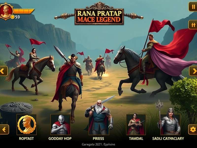 Rana Pratap Mace Legend Battle Scene Rana Pratap Mace Legend game screenshot showing battle scene