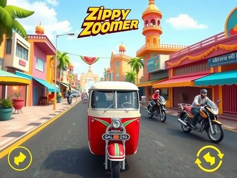 Zippy Zoomer gameplay showing colorful Indian streets