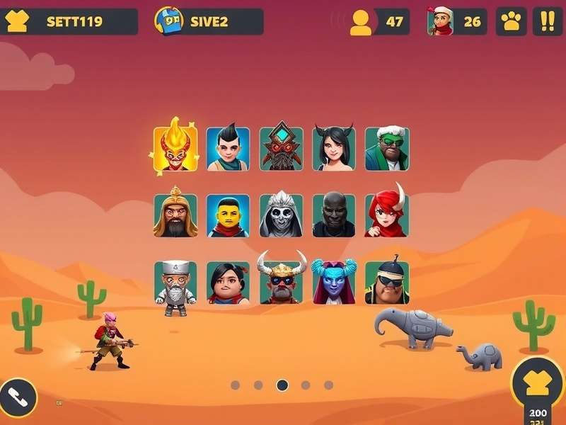 Desert Minion Legend gameplay screenshot showing desert landscape and character battles