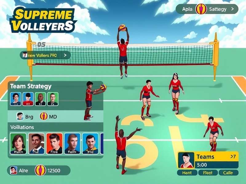 Supreme Volleyers team strategy diagram showing positioning