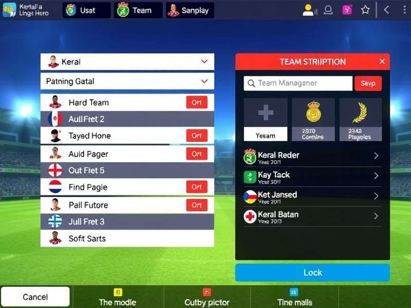 Kerala Cricket Kings Hero team management interface