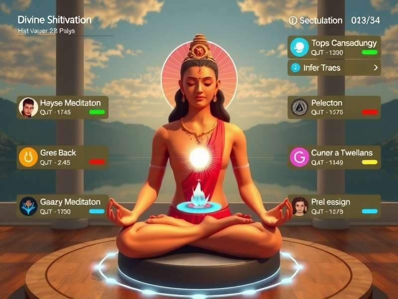 User practicing Divine Shivaya Meditation with biofeedback sensors