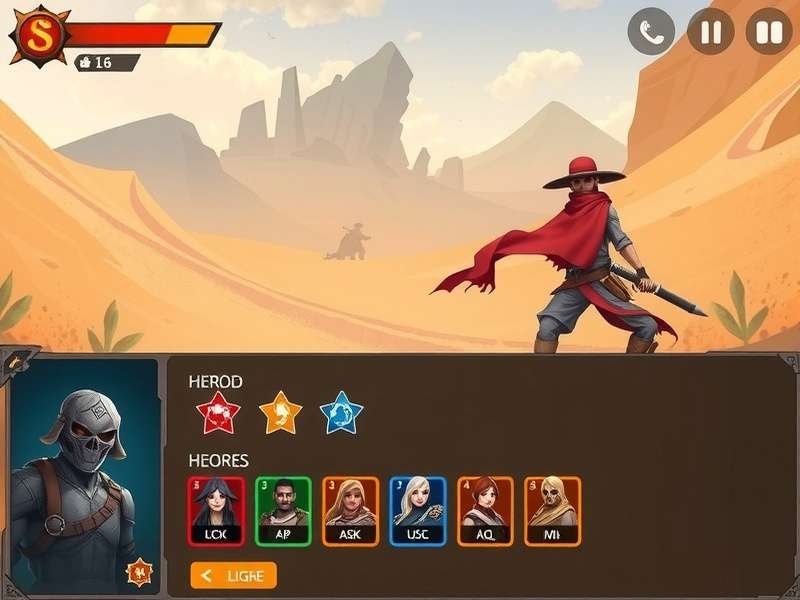 Sandy Surge Hero Desert Gameplay Sandy Surge Hero gameplay screenshot showing desert environment