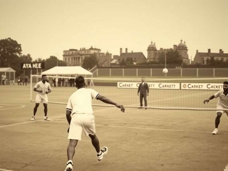 Cricket Volley Elite gameplay action showing players volleying ball over net