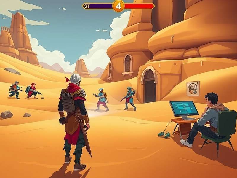 Thar Surge gameplay screenshot showing desert environment and character