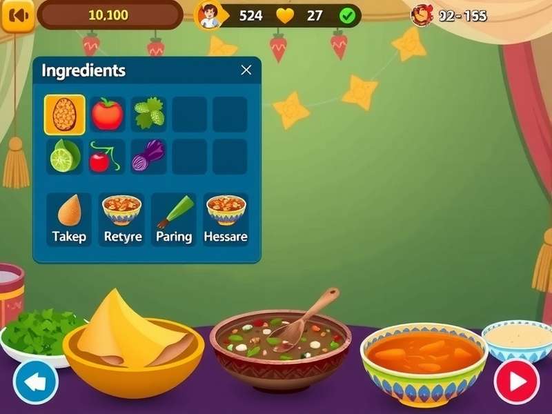 South Indian Feast ingredient selection screen
