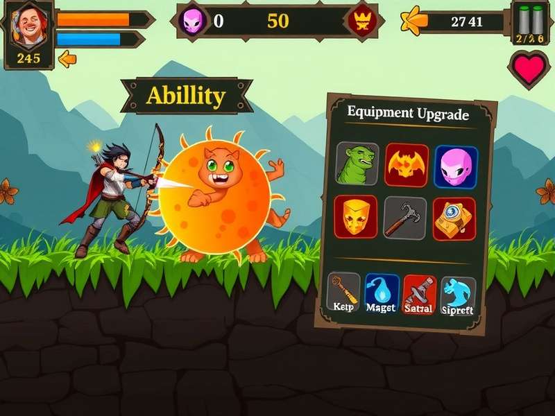 Archero Brave S Challenge gameplay screenshot showing combat against monsters