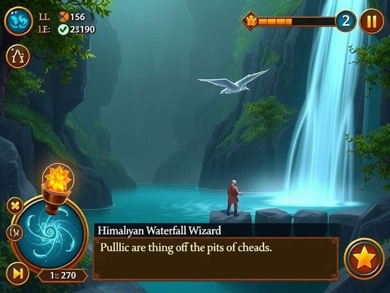 Himalayan Waterfall Wizard story scene showing character interaction