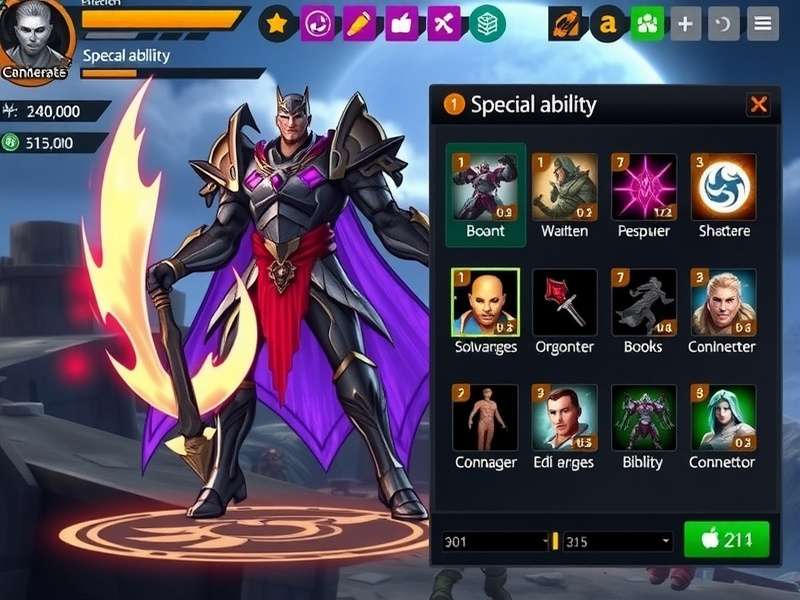 Goan Power Titan gameplay screenshot showing character selection interface