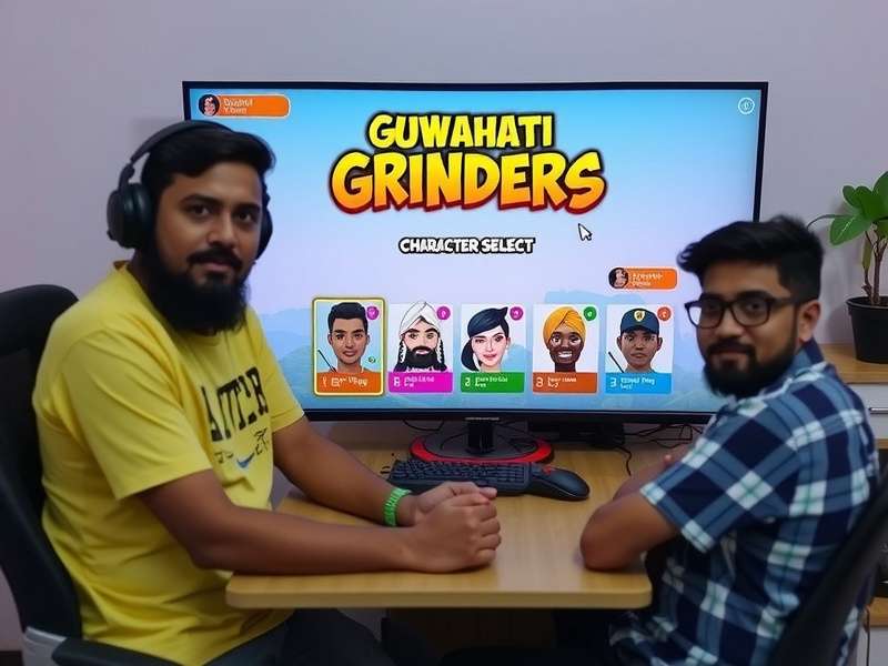Development team working on Guwahati Grinders in their Guwahati studio
