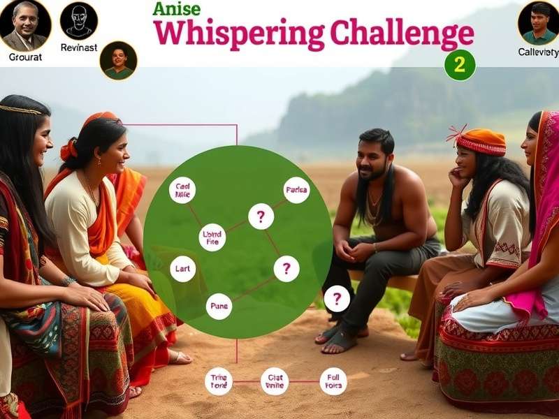 Traditional Indian gathering playing whispering games