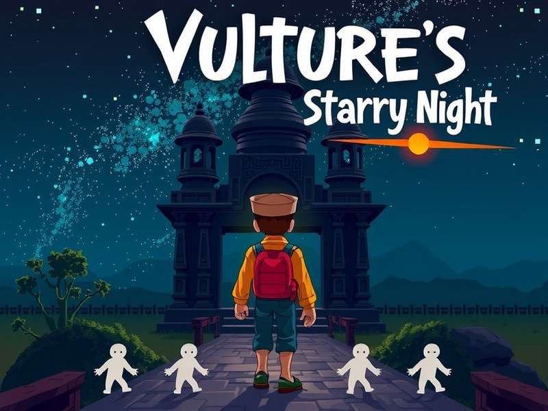 Vulture S Starry Night game cover art showing protagonist against starry night sky