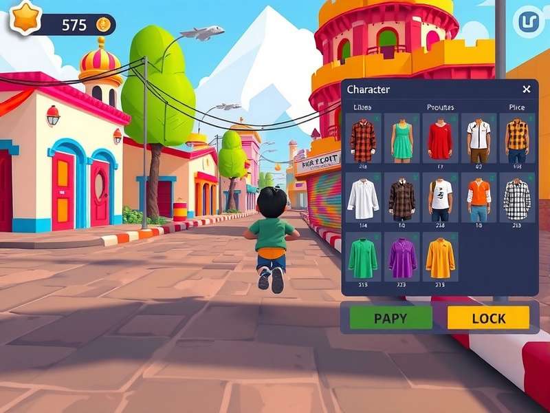 Papad Sprightly Sprint level design showing colorful Indian street with various obstacles
