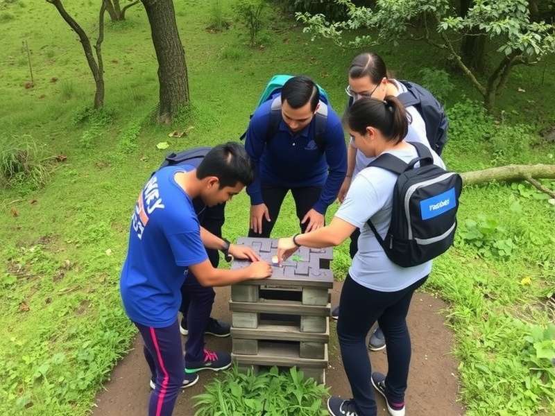 Team solving a puzzle challenge during Goa Fleet Foot Trek
