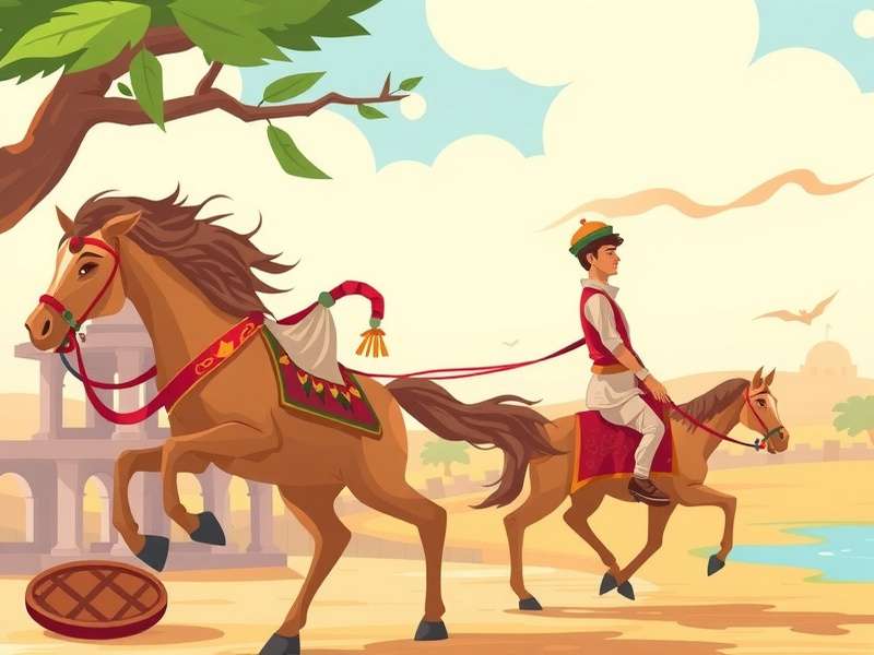 Gujarat Gallop Guru Traditional Gameplay Traditional Gujarat Gallop Guru gameplay illustration