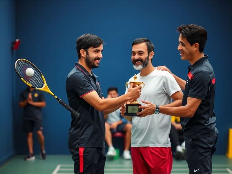 Elite Indian Squash Star demonstrating technique