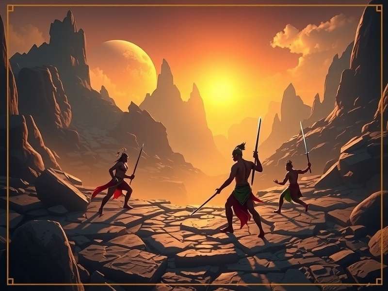 Eternal Shiva Trek combat scene with mythological weapons