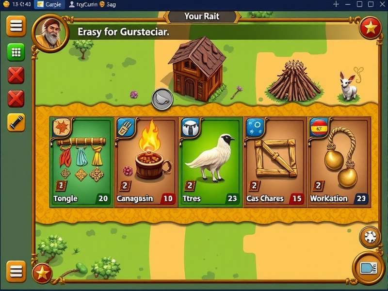 Royal Cumin Saga strategy interface showing resource management