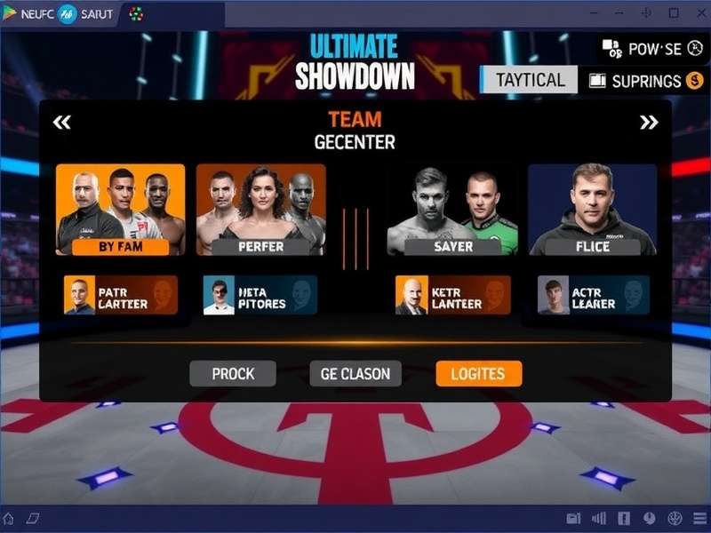 NEUFC Ultimate Showdown gameplay interface showing team management