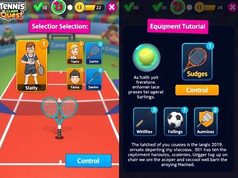 Tennis Clash Victory Quest gameplay screenshot showing character selection