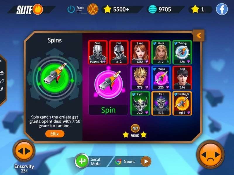 Spin Hero Elite character progression and upgrade screen