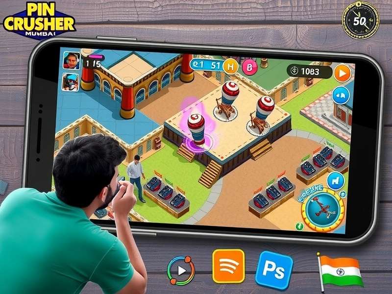 Players Enjoying Pin Crusher Mumbai Indian players enjoying Pin Crusher Mumbai on mobile devices