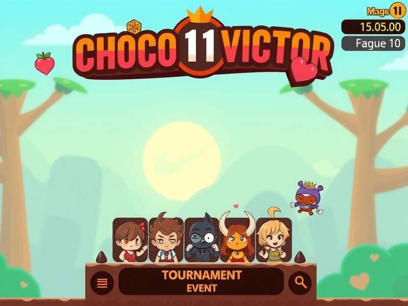 Choco Pixel Victor main gameplay screen showing chocolate-themed pixel art