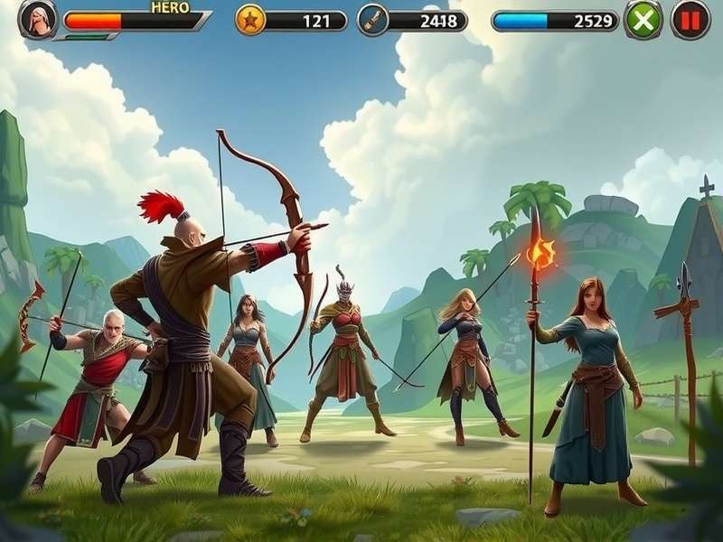Heroic Archero Warriors gameplay screenshot showing archer combat