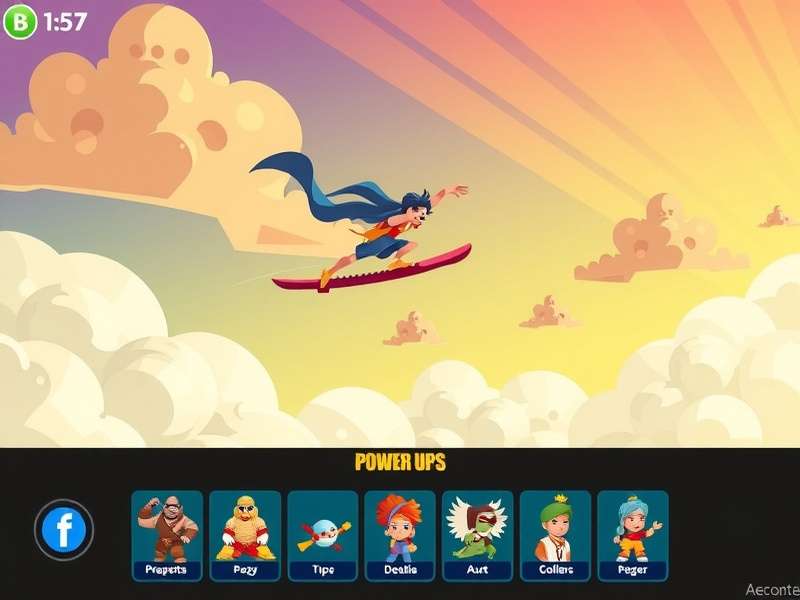 Papri Sky Surfer Power-ups Papri Sky Surfer power-ups and collectibles display