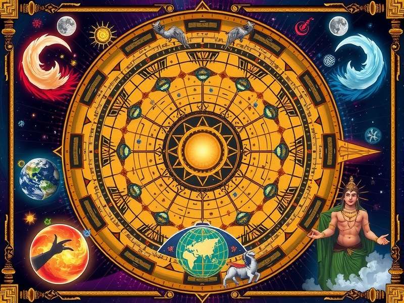 Cosmological Map in Mythical Realms Indian Sagas