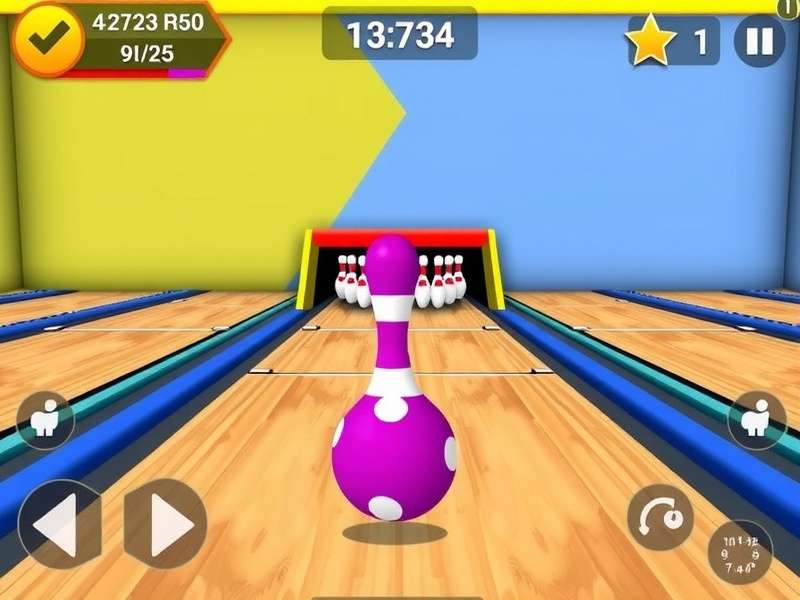 Motu Patlu Bowling Fun gameplay screenshot showing characters and bowling alley