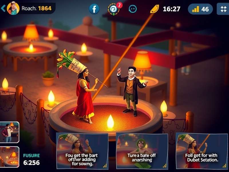 Durga Puja Haven feature showcase with multiple gameplay elements