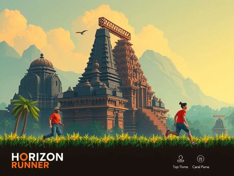 Horizon Runner character solving environmental puzzle in ancient temple