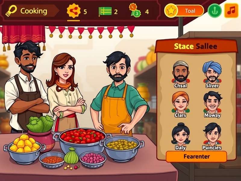 Spicy Curry Explorer gameplay screenshot showing character in Indian market