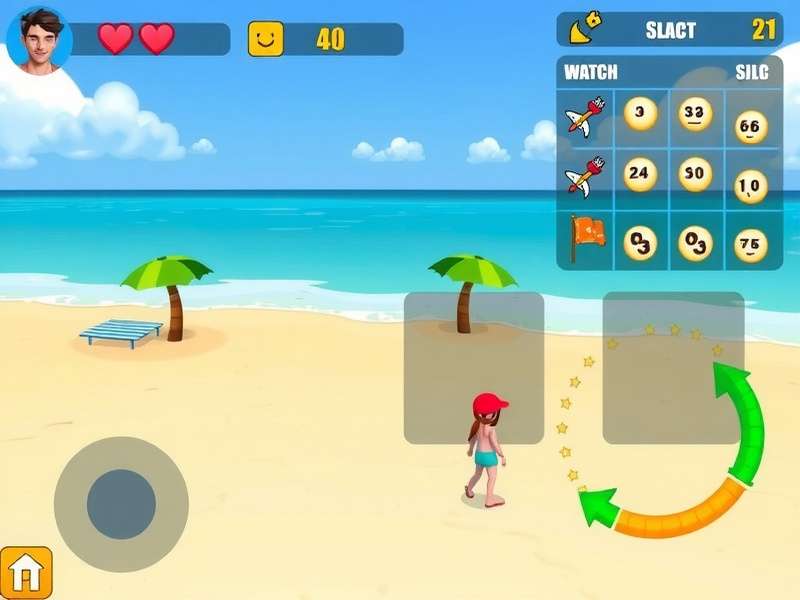 Seaside Smashers gameplay screenshot showing beach environment