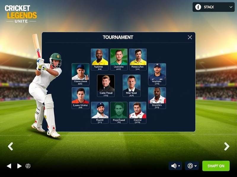 Cricket Legends Unite tournament selection screen