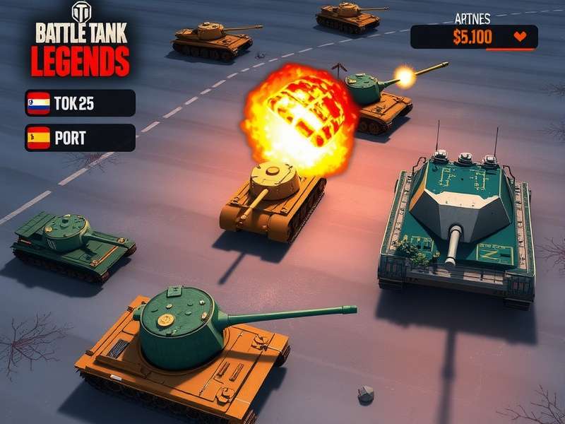Battle Tank Legends gameplay screenshot showing tank combat